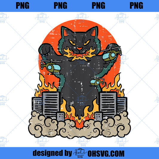 Catzilla Cat Japanese Monster Movie Parody Men Women Kids PNG, Movies PNG, Catzilla Cat PNG