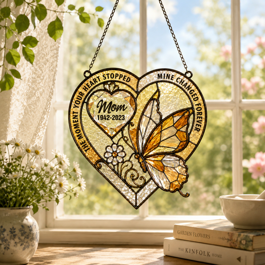I'm Always With You Memorial Gift - Personalized Stained Glass Suncatcher