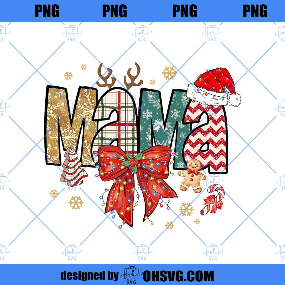 Christmas Mama PNG, Patchwork Holiday Letters Sublimation, Rustic Christmas Tree Buffalo Plaid Mama Shirt, Cozy Xmas Mom Aesthetic Design
