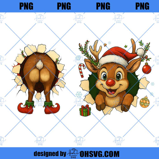 Christmas Reindeer PNG Front and Back, Funny Xmas PNG, Tis The Season PNG, Preppy Christmas png, Coquette Christmas Movie, Christmas png