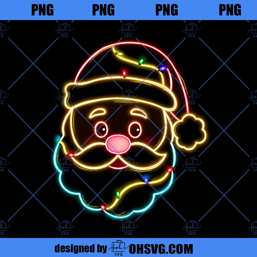 Christmas Santa Claus Neon Light PNG, Christmas Santa Claus, Christmas Santa Png