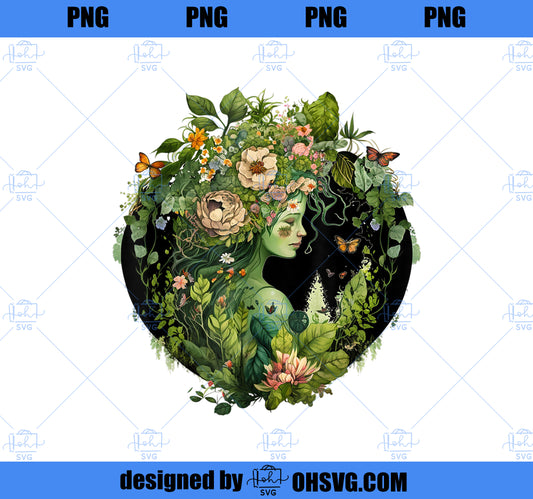 Cottagecore Floral Mother Earth Hippie Nature Earth Day 2023 PNG, Mom PNG, Mothers Day PNG