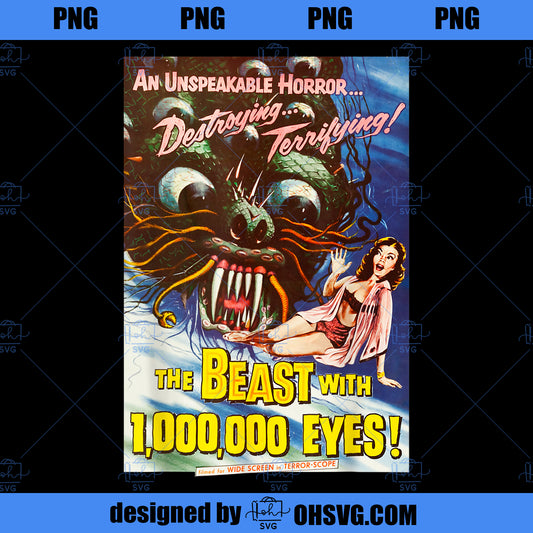 Creepy Vintage Retro Halloween Monster Poster Horror Movie PNG, Movies PNG, Creepy Vintage PNG