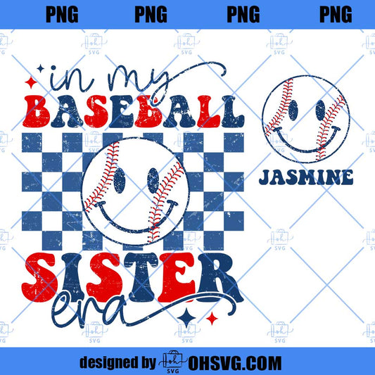 Custom Baseball Sister Shirt, In My Baseball Sister Era Shirt, Personalized Baseball Sister T-Shirt, Game Day Shirt, Baseball Lover Shirt