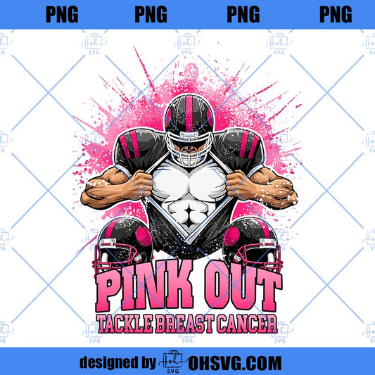 Custom Breast Cancer Football Png, Pink Out Tackle Breast Cancer Png, Breast Cancer Awareness PNG, Game Day Png, Pink Ribbon, Fight Cancer