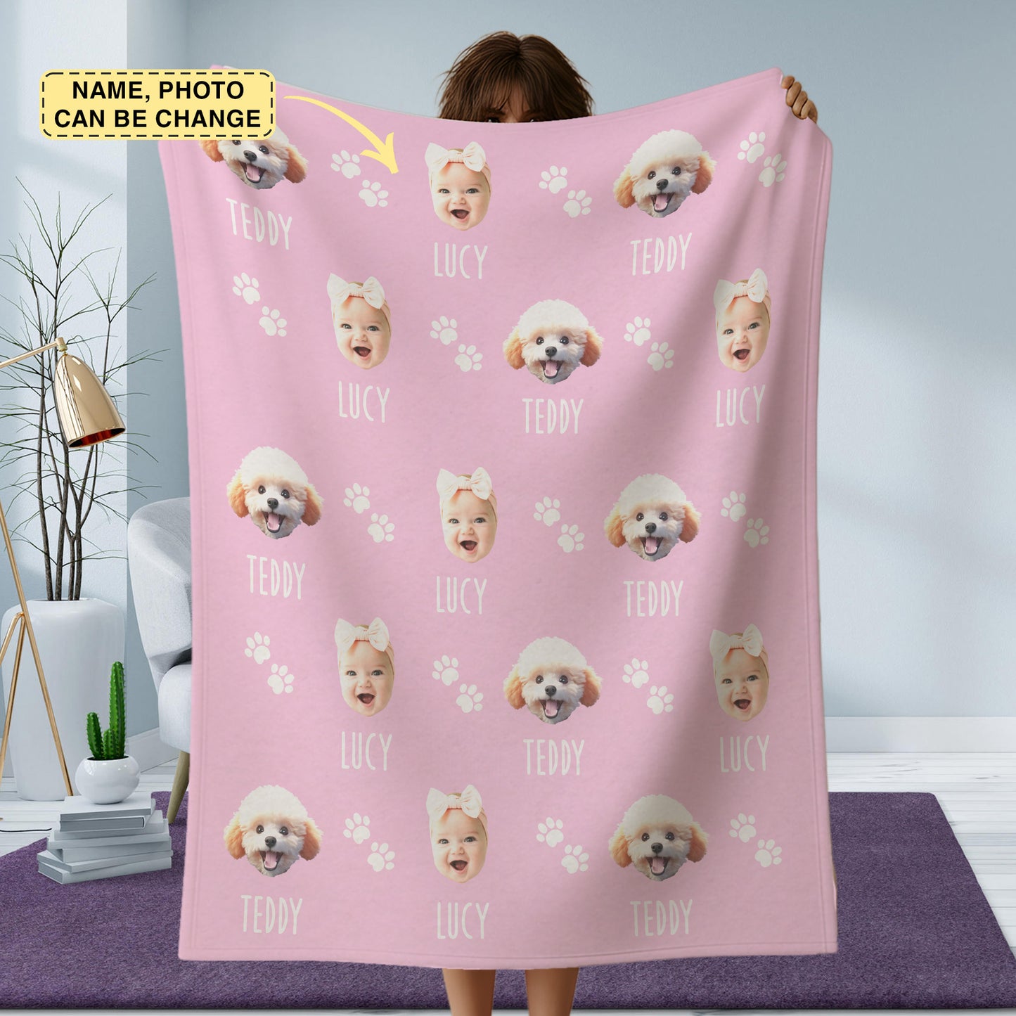 Custom Pet Blanket Using Pet Photo + Name Custom Dog Blanket Personalized Dog Blankets Cat Picture Blanket Pet Photo Blanket Dog Dad Gift