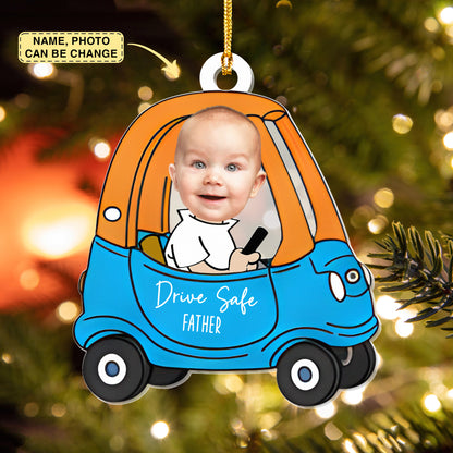Custom Car Photo Ornament, Drive Safe Daddy Car Hanger, Drive Safe Daddy, Car Decor, Gift for Dad, Drive Safe, Car Ornament, Daddy Gifts