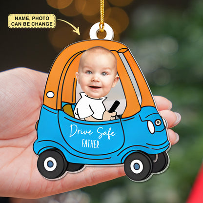 Custom Car Photo Ornament, Drive Safe Daddy Car Hanger, Drive Safe Daddy, Car Decor, Gift for Dad, Drive Safe, Car Ornament, Daddy Gifts