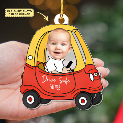 Custom Car Photo Ornament, Drive Safe Daddy Car Hanger, Drive Safe Daddy, Car Decor, Gift for Dad, Drive Safe, Car Ornament, Daddy Gifts