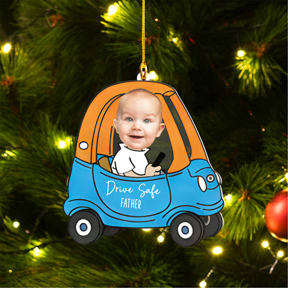 Custom Car Photo Ornament, Drive Safe Daddy Car Hanger, Drive Safe Daddy, Car Decor, Gift for Dad, Drive Safe, Car Ornament, Daddy Gifts