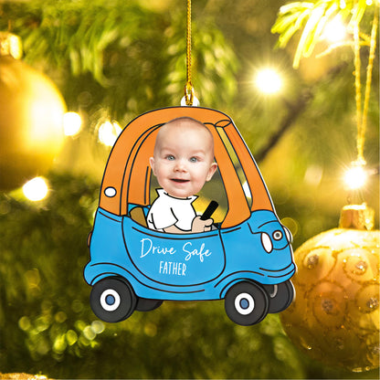 Custom Car Photo Ornament, Drive Safe Daddy Car Hanger, Drive Safe Daddy, Car Decor, Gift for Dad, Drive Safe, Car Ornament, Daddy Gifts