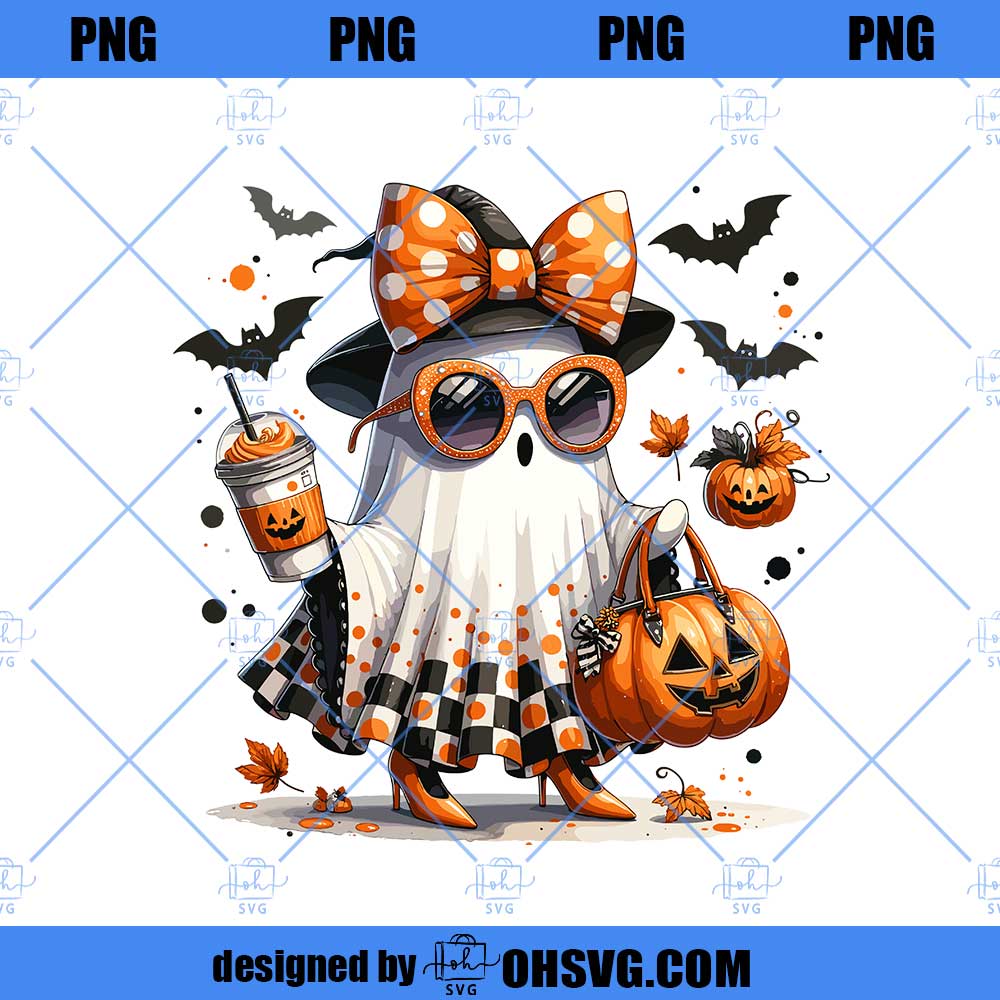 Cute Funny Ghost Pumpkin Halloween Png