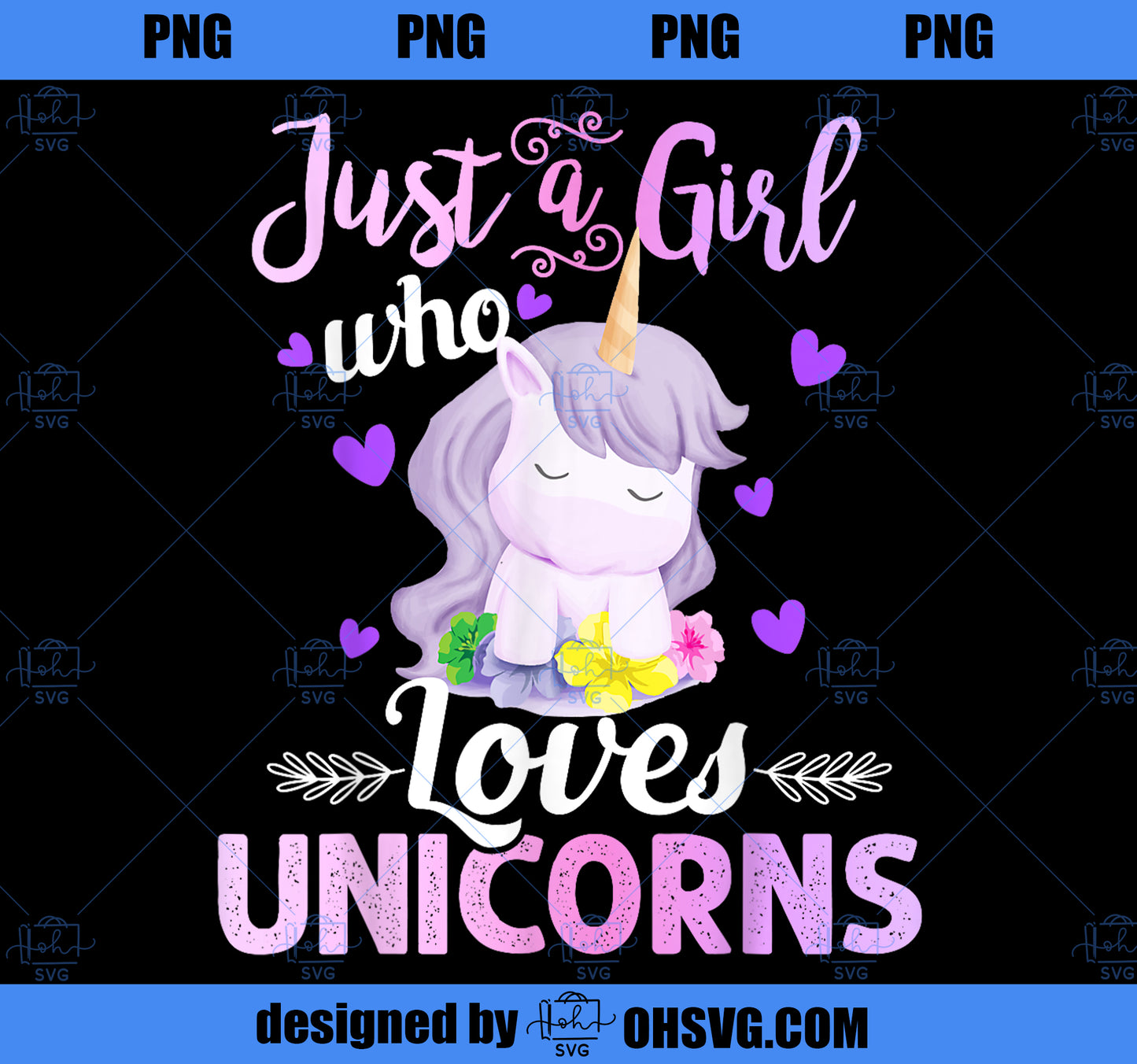 Cute Unicorn Lover Gifts Just a Girl Who Loves Unicorns PNG, Unicorn Cousin PNG, Magic Unicorn PNG, Unicorn PNG