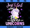 Cute Unicorn Lover Gifts Just a Girl Who Loves Unicorns PNG, Unicorn Cousin PNG, Magic Unicorn PNG, Unicorn PNG