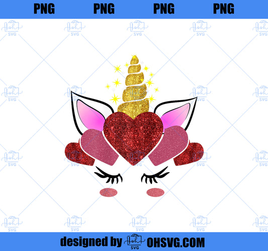 Cute Valentines Day Gifts for Her Girlfriend Unicorn Hearts PNG, Unicorn Cousin PNG, Magic Unicorn PNG, Unicorn PNG