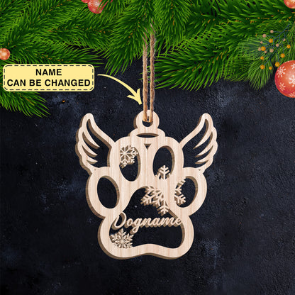 Personalized Paw Ornament, Custom Dog Christmas Decor, Cat Christmas Decor