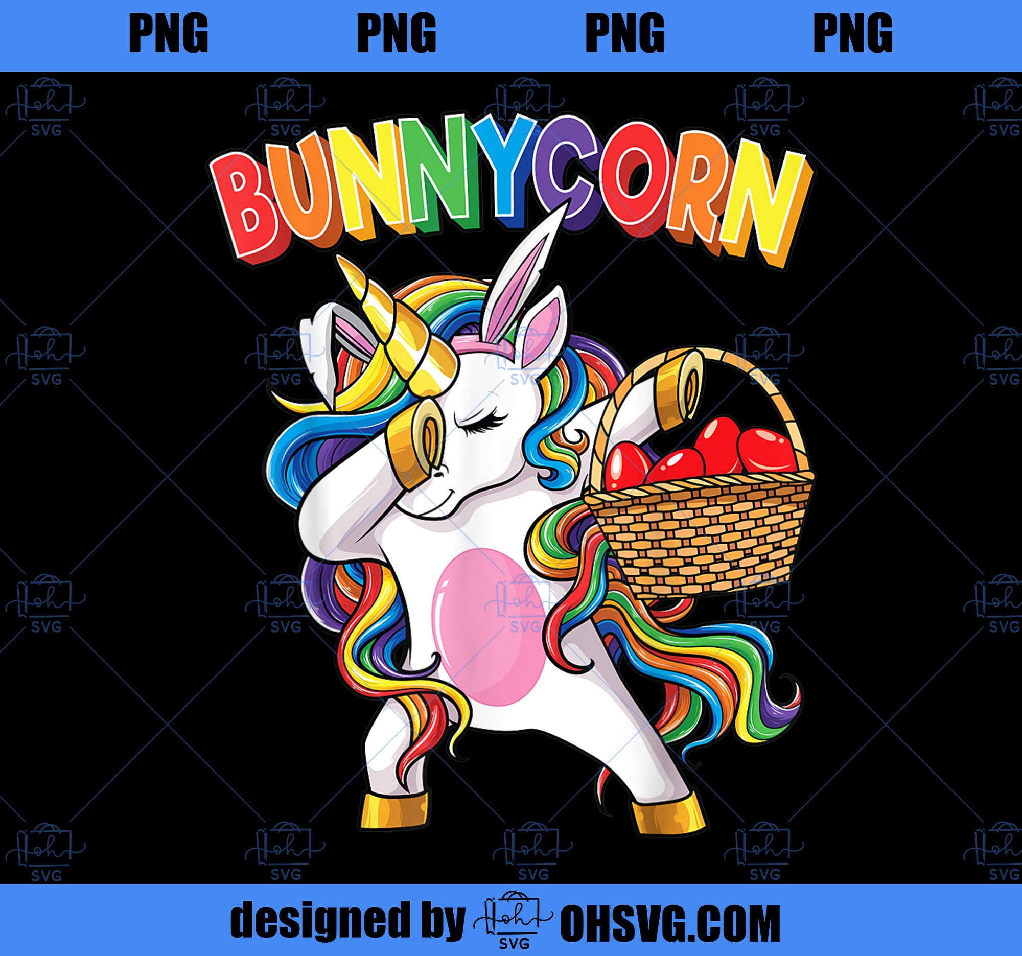 Dabbing Unicorn Shirt Bunnycorn Eggs Easter Girls Kids Dab PNG, Magic Unicorn PNG, Unicorn PNG