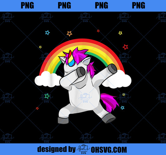 Dabbing Unicorn Shirt Funny Dab Dance Rainbow T Shirt PNG, Magic Unicorn PNG, Unicorn PNG