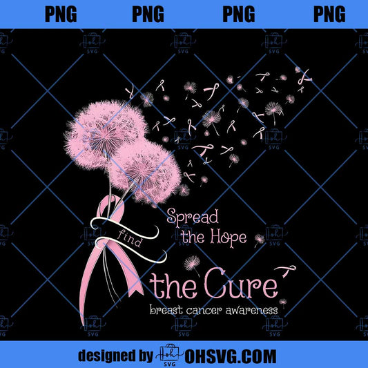 Dandelion Breast Cancer Awareness Png, Dandelion Pink Ribbon Png,  Dandelion Cancer Png