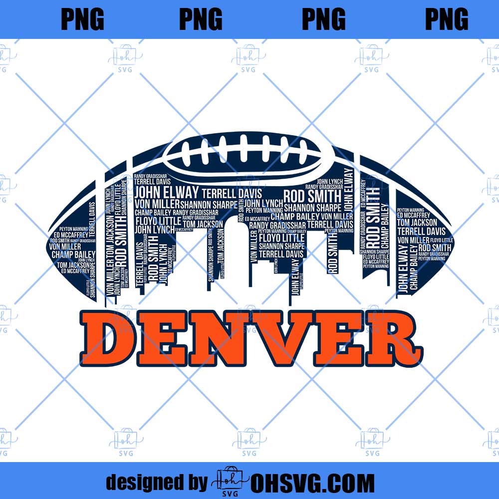 Denver Football Greatest Of All Time Team Legend Denver City Skyline Shirt