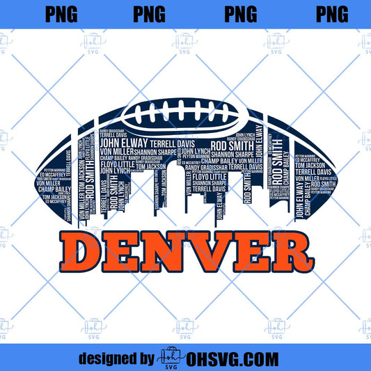 Denver Football Greatest Of All Time Team Legend Denver City Skyline Shirt