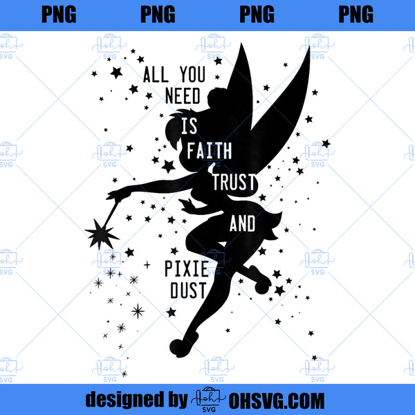 Disney Peter Pan Tinker Bell Pixie Dust Silhouette PNG, Disney PNG, Ti ...