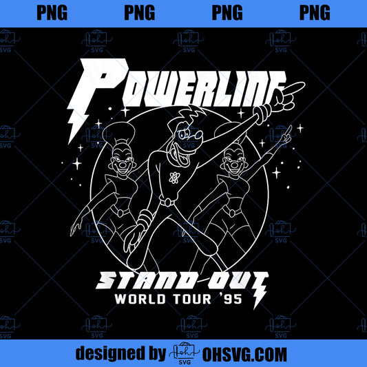 Disney A Goofy Movie Powerline World Tour Outline Poster PNG, Movies PNG, Disney A Goofy PNG