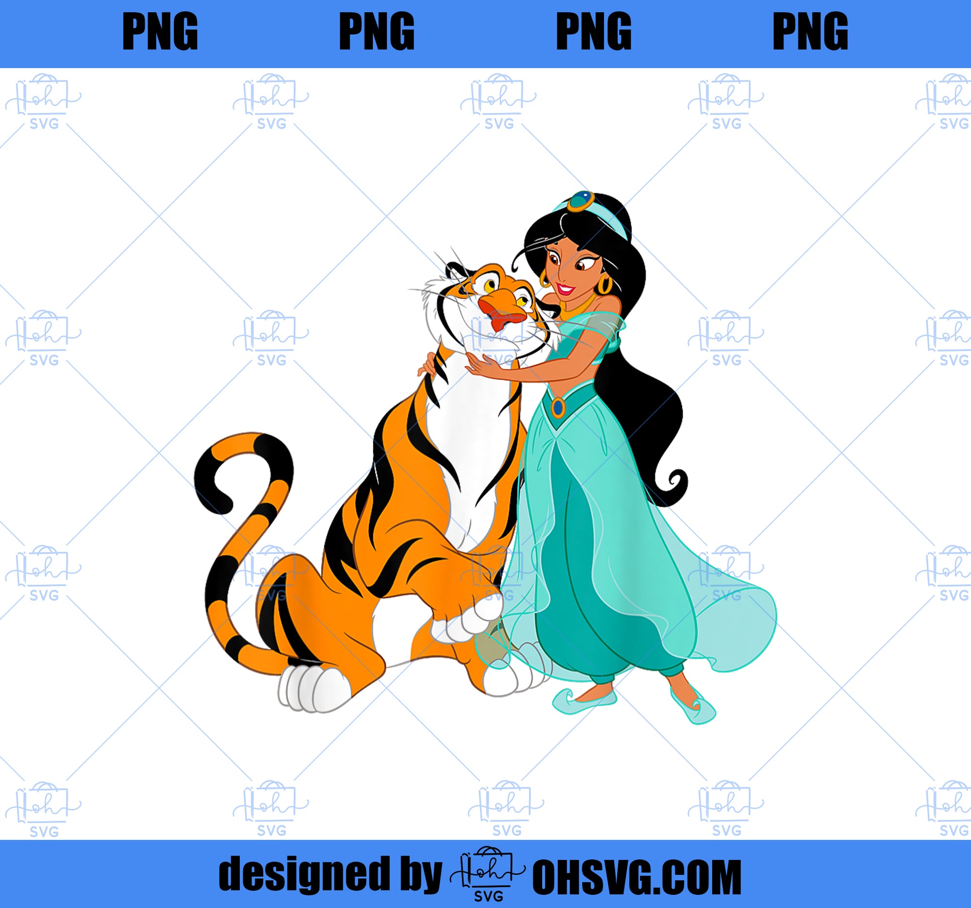 Disney Aladdin Princess Jasmine and Rajah Friends T-Shirt PNG, Disney PNG, Princess PNG