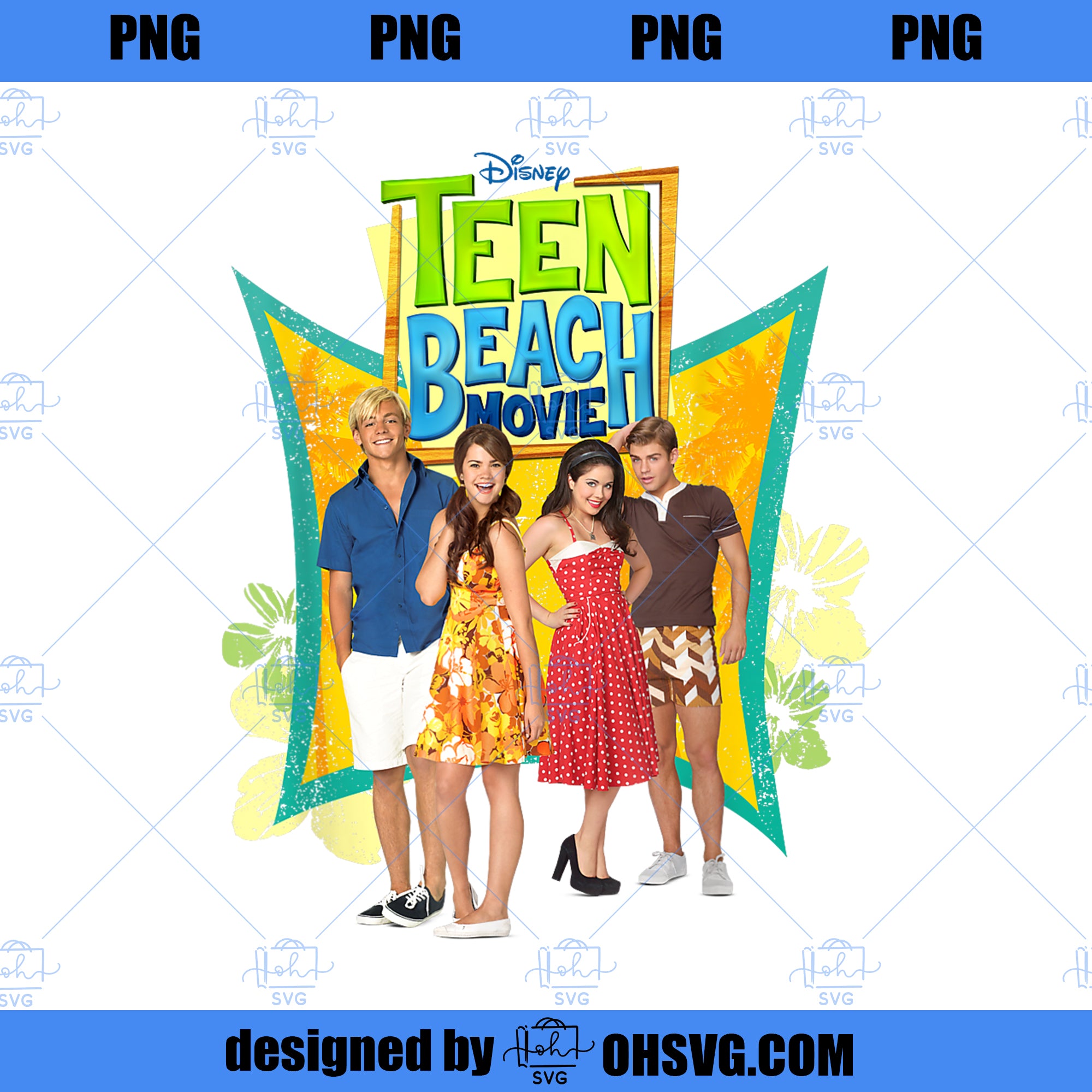 Disney Channel Teen Beach Movie Cast PNG Download, Movies PNG, Disney Channel PNG