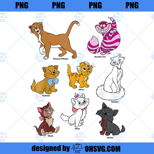Disney Mickey And Friends Cats Portraits PNG, Disney PNG, Disney Mickey PNG