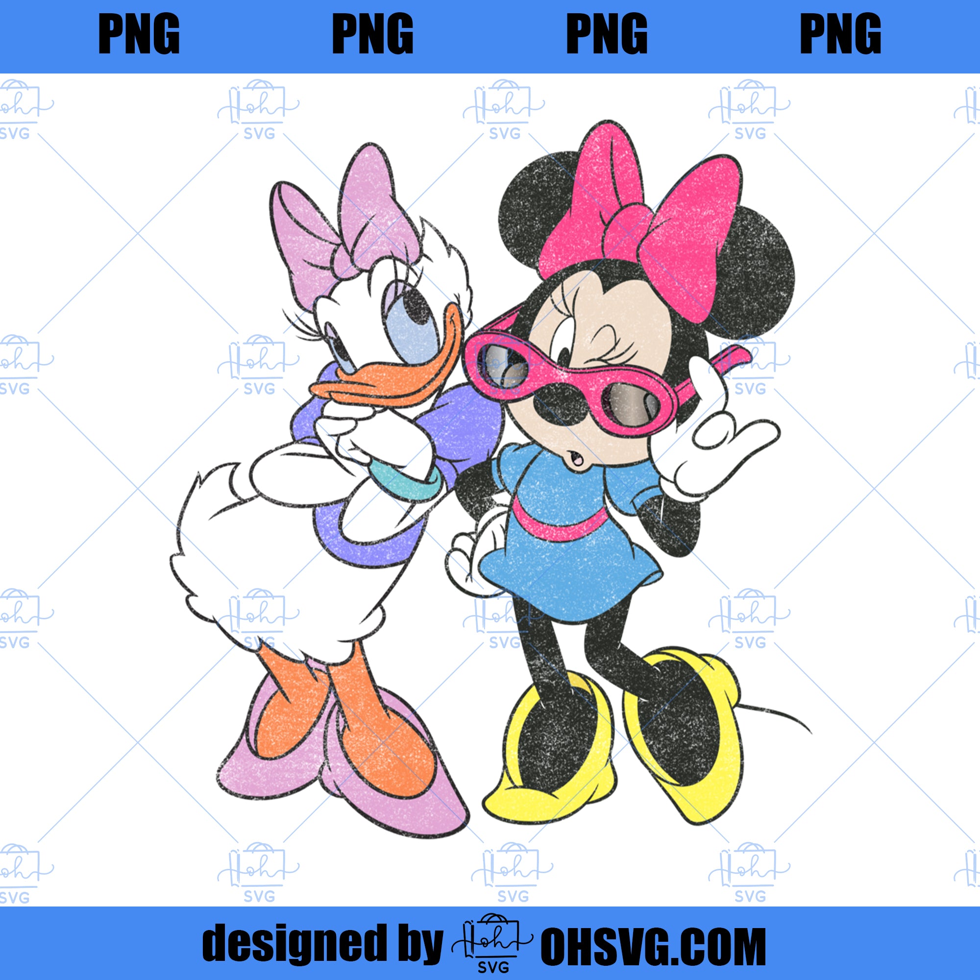 Disney Mickey And Friends Daisy Minnie Vintage Fashion PNG, Disney PNG, Daisy Minnie PNG