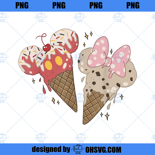 Disney Mickey And Friends Mickey Minnie Ice Cream Cones PNG, Disney PNG, Mickey Friends PNG