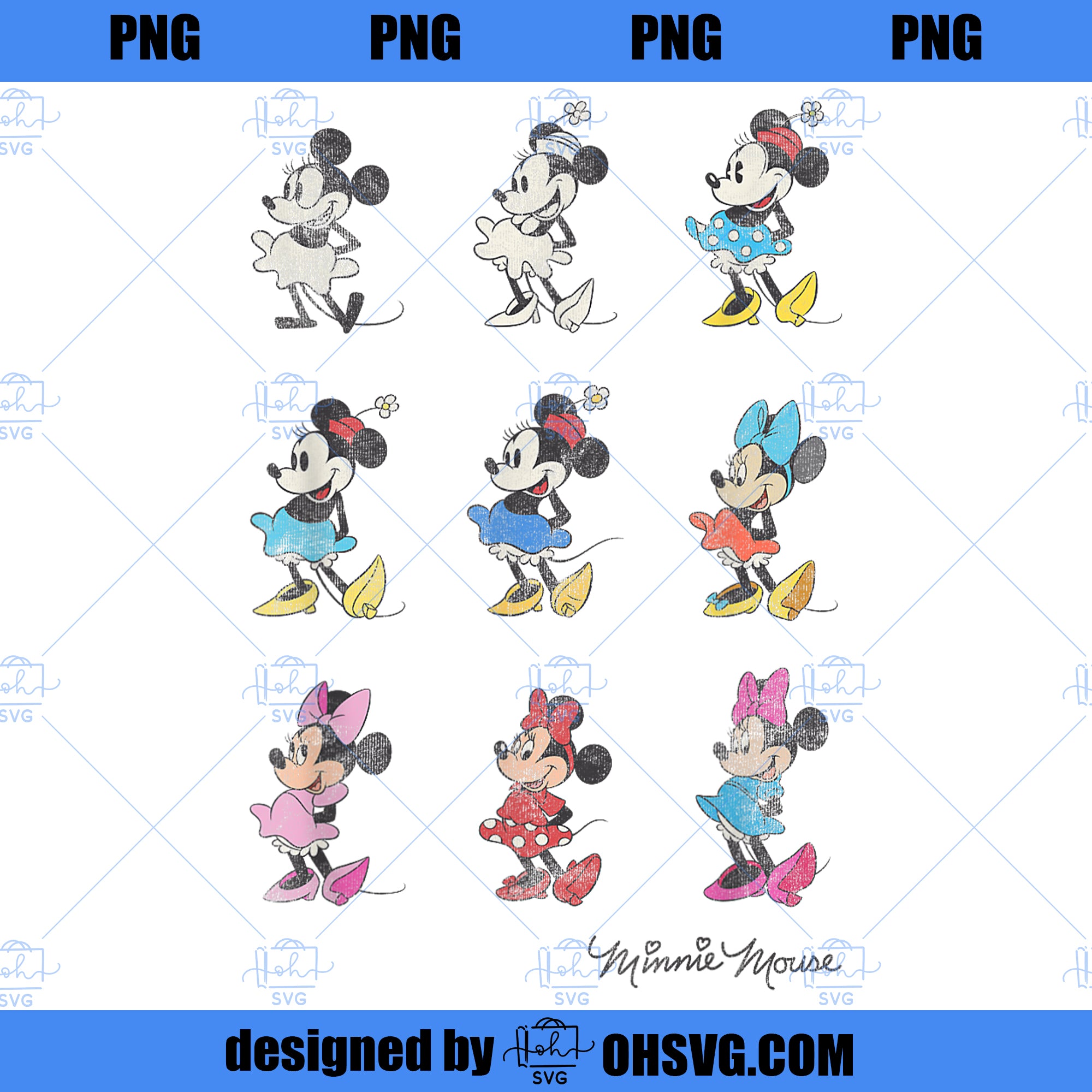 Disney Mickey And Friends Minnie Mouse Through The Years ,Small PNG, Disney PNG, Mickey Friends PNG