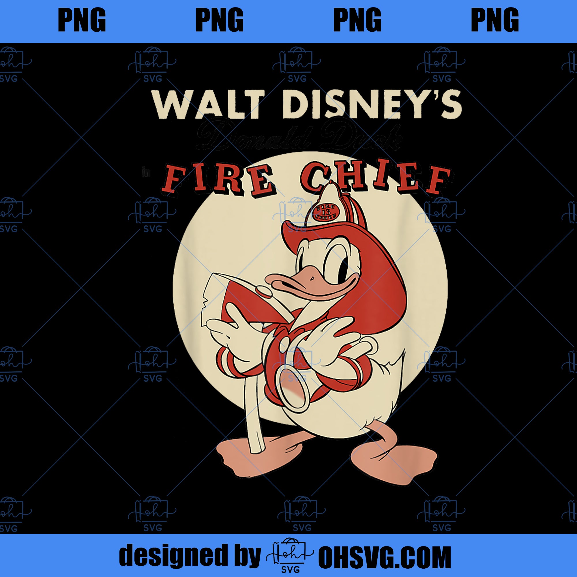 Disney Mickey And Friends Vintage Donald Duck Fire Chief PNG, Disney PNG, Mickey Friends PNG