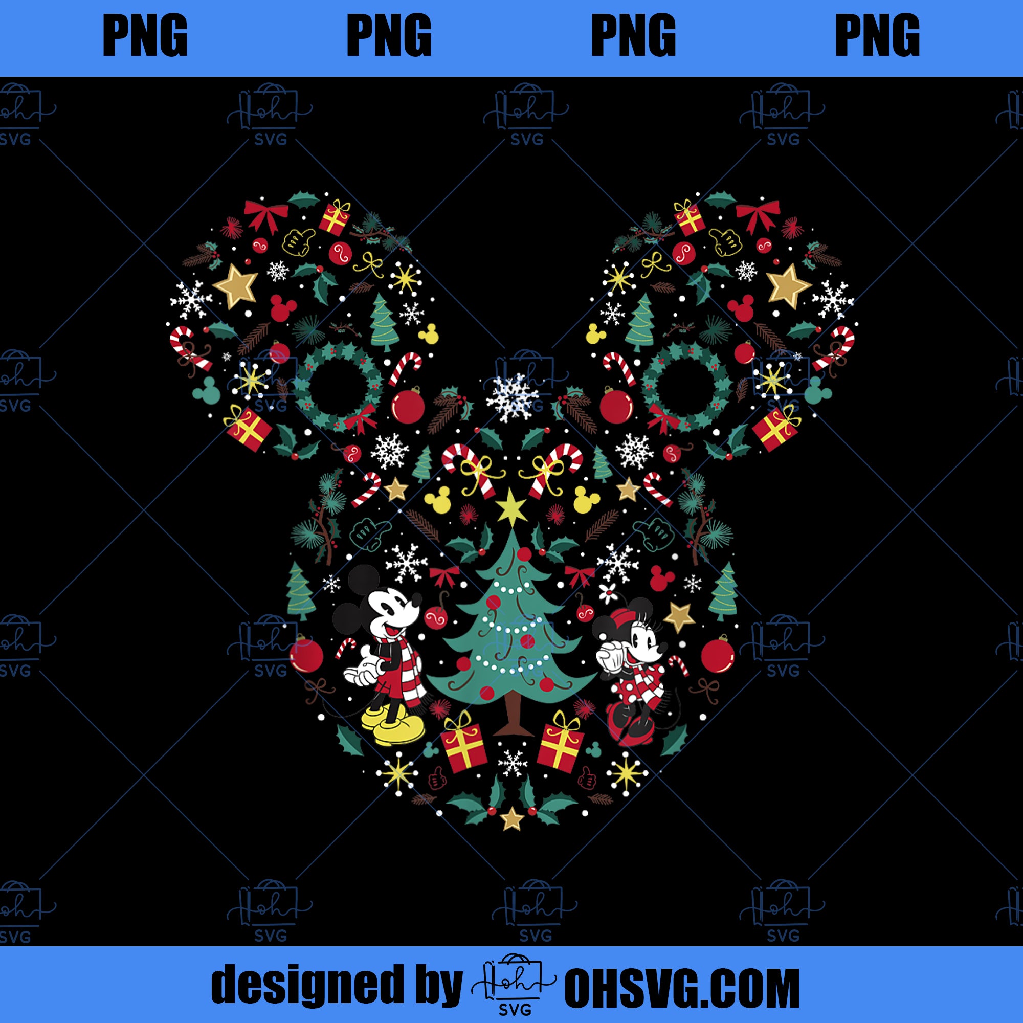 Disney Mickey And Minnie Christmas Mashup PNG, Disney PNG, Mickey Friends PNG