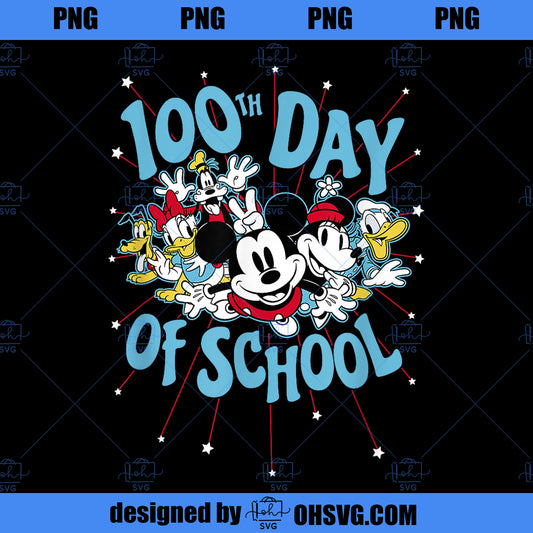 Disney Mickey Friends Group Shot 100th Day Of School PNG, Disney PNG, Disney Mickey PNG