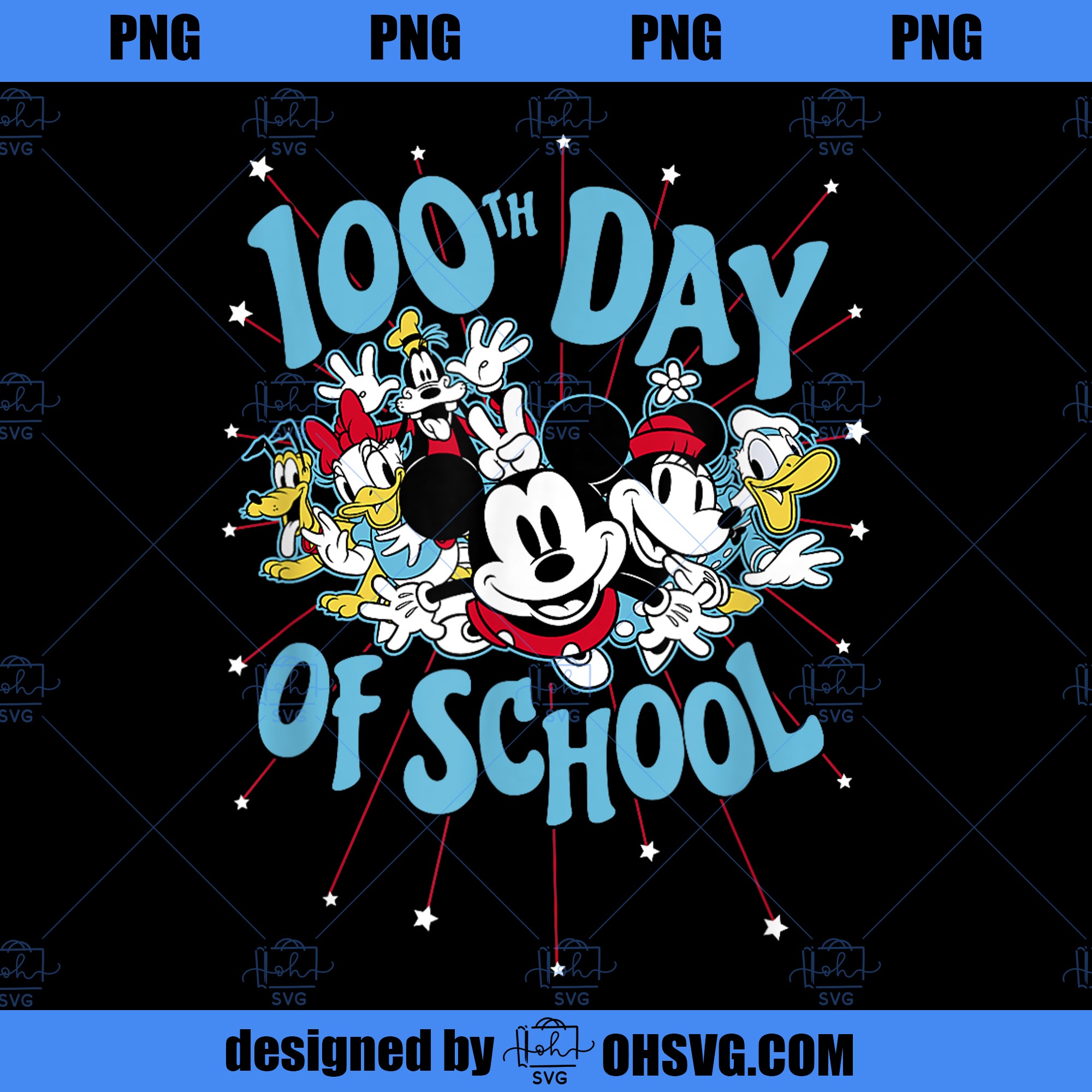 Disney Mickey Friends Group Shot 100th Day Of School PNG, Disney PNG, Disney Mickey PNG