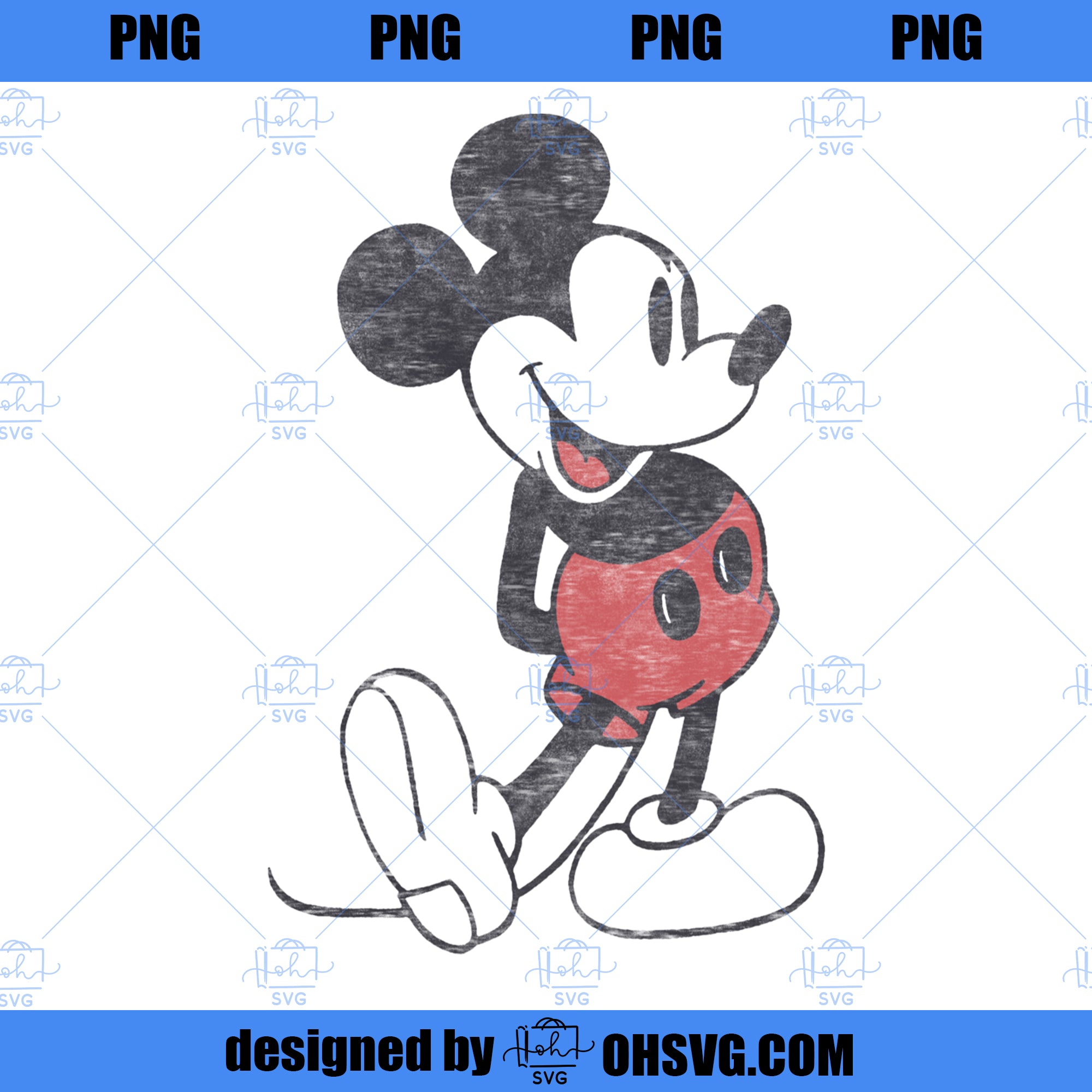 Disney Mickey Friends Mickey Mouse Vintage Portrait PNG, Disney PNG, Mickey Friends PNG