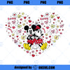 Disney Mickey Minnie Heart of Love Valentineu2019s Day Retro PNG, Disney PNG, Mickey Minnie PNG