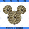 Disney Mickey Mouse Cheetah Print Silhouette Fill PNG, Disney PNG, Mickey Friends PNG