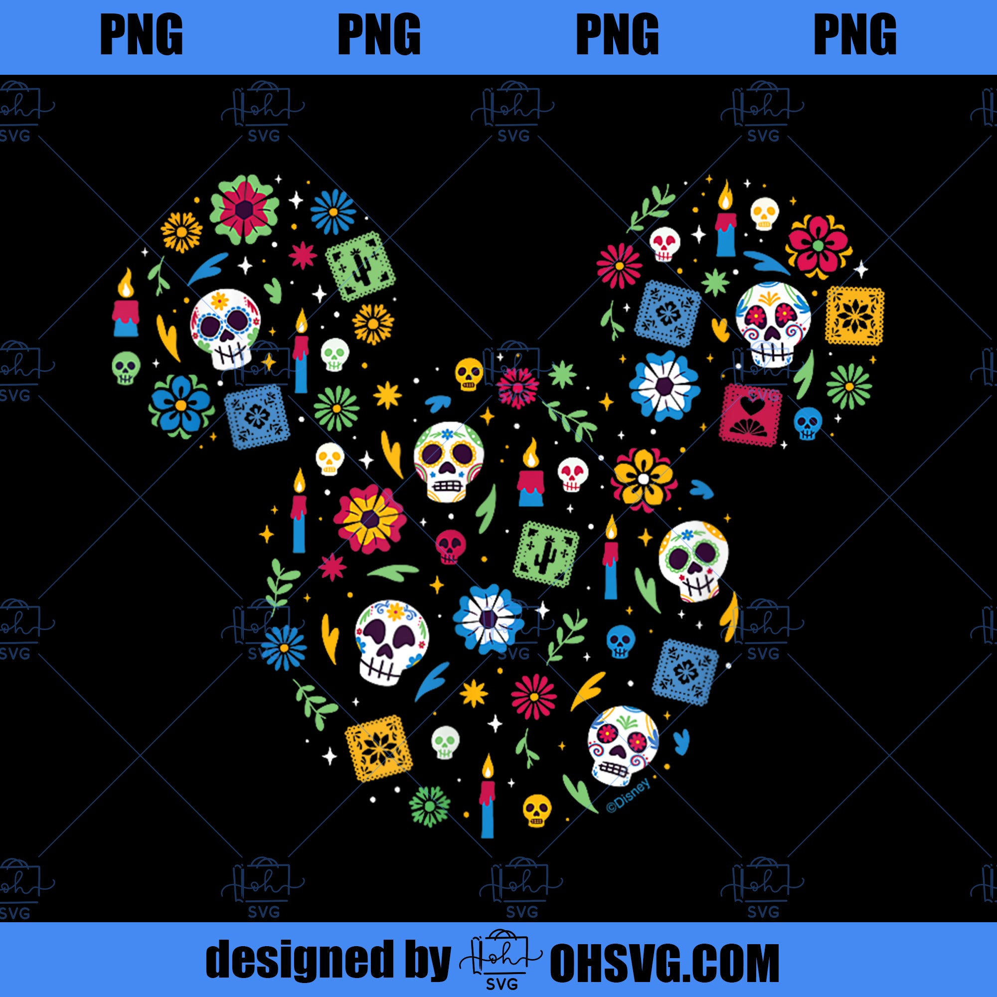 Disney Mickey Mouse Icon Día de los Muertos Day of the Dead PNG, Disney PNG, Mickey Friends PNG