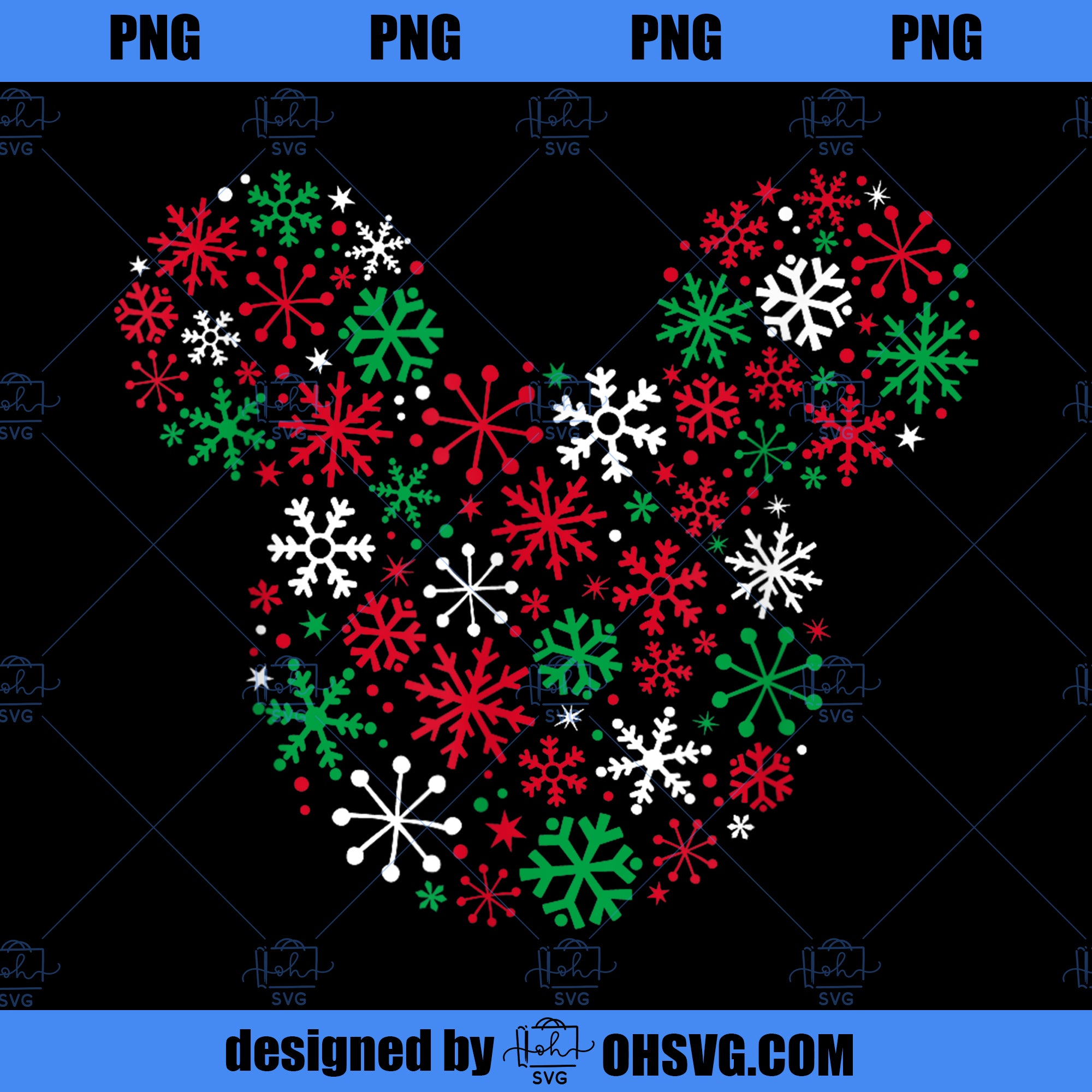 Disney Mickey Mouse Icon Holiday Snowflakes PNG, Disney PNG, Mickey Friends PNG