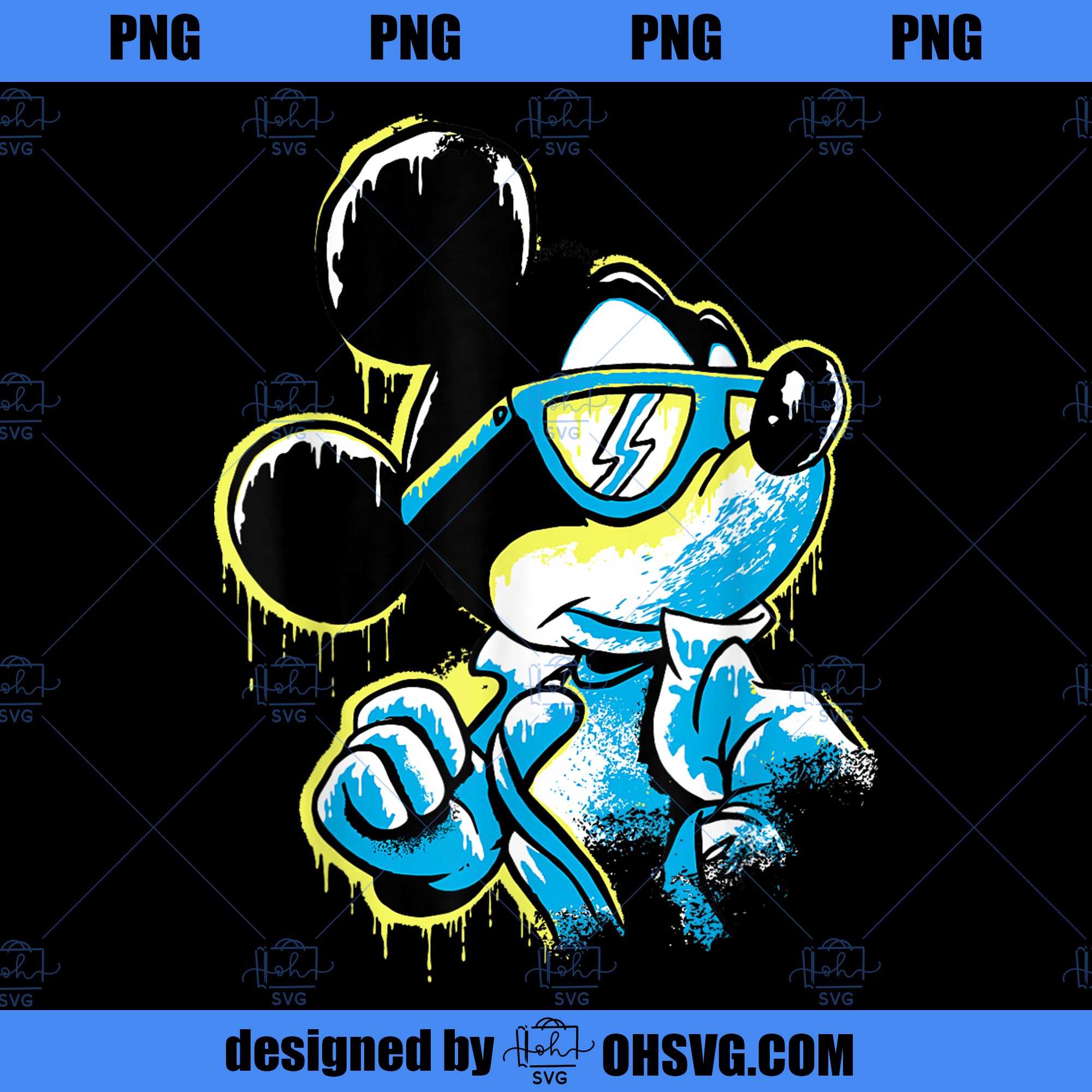 Mickey Drip Rapping Disney Mickey Mouse Icy Cool Paint Drip PNG, Disney PNG, Mickey Friend ...