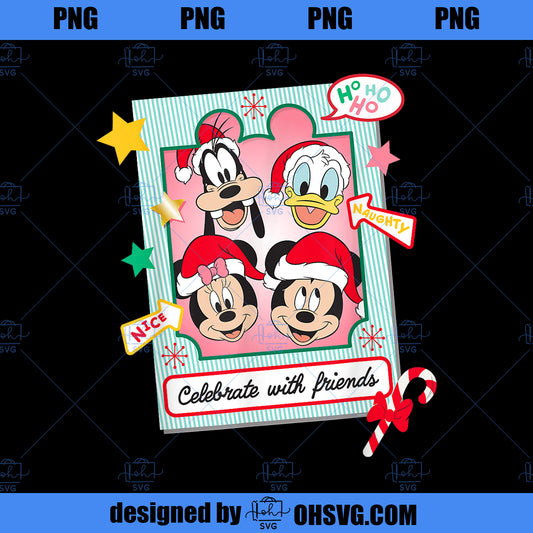 Disney Mickey Mouse Pals Christmas Celebrate with Friends PNG, Disney PNG, Mickey Friends PNG