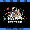 Disney Mickey Mouse Pals Retro Happy New Year Celebration PNG, Disney PNG, Mickey Friends PNG