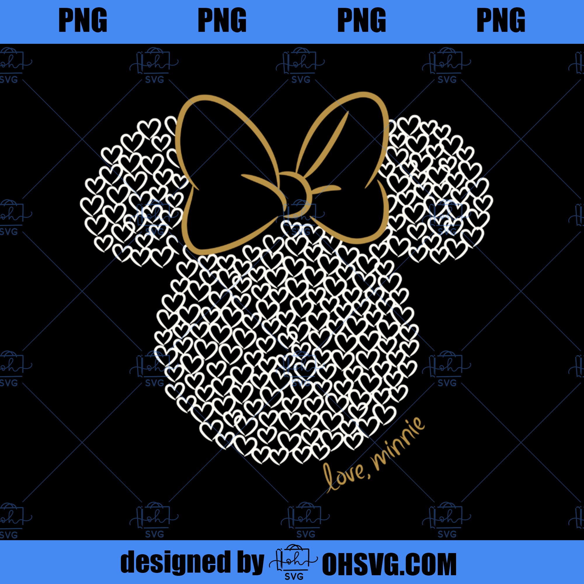 Disney Mickey and Friends Minnie Doodle Love Ears PNG, Disney PNG, Mickey Friends PNG