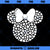 Disney Minnie Mouse Icon Filled with White Hearts PNG, Disney PNG, Mickey Friends PNG