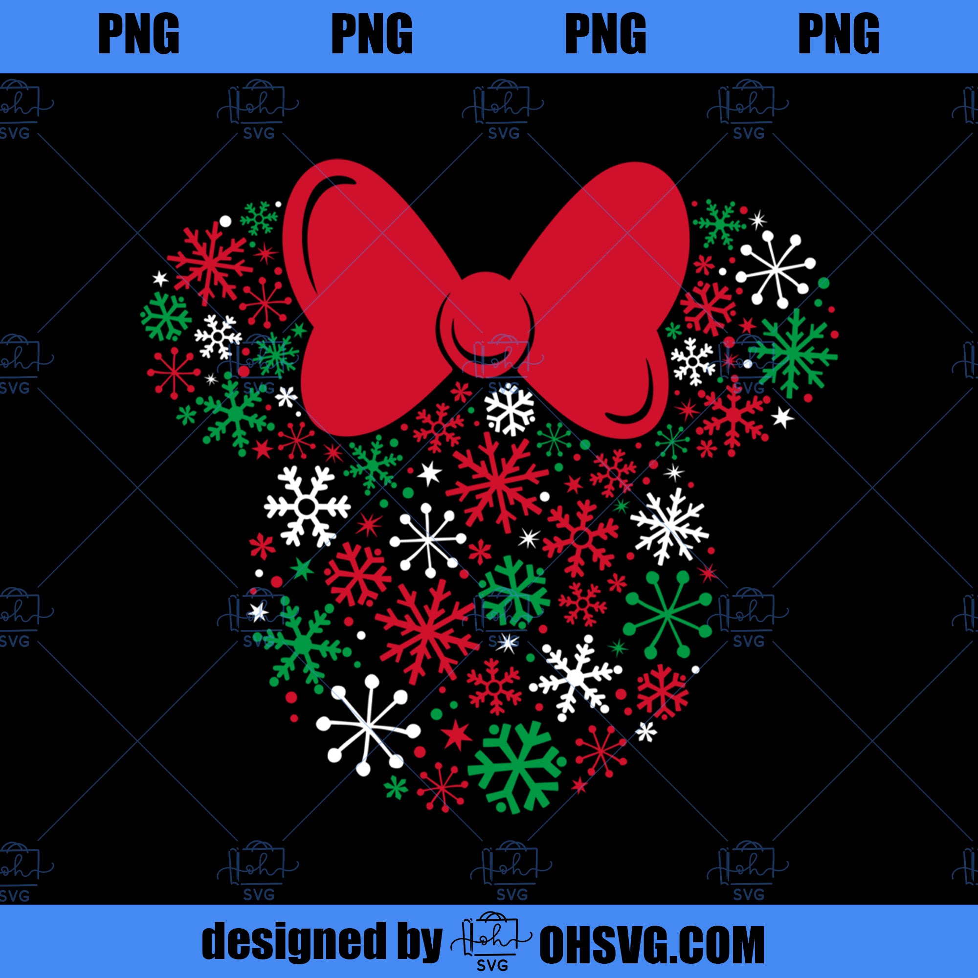 Disney Minnie Mouse Icon Holiday Snowflakes PNG, Disney PNG, Mickey Friends PNG