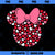 Disney Minnie Mouse Icon Pink Hearts Valentines Day , Black, Small PNG, Disney PNG, Mickey Friends PNG