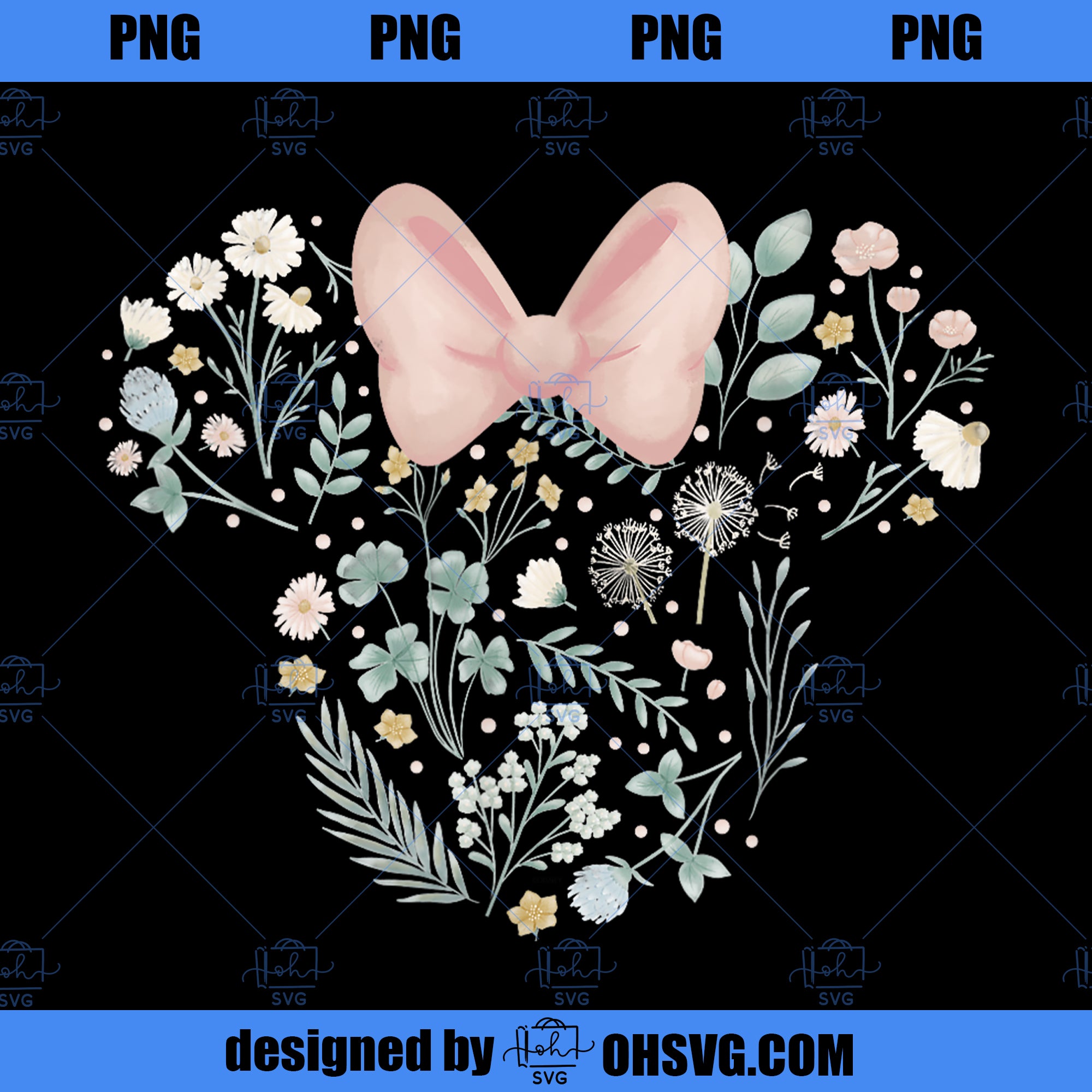 Disney Minnie Mouse Icon Spring Flowers PNG, Disney PNG, Mickey Friends PNG